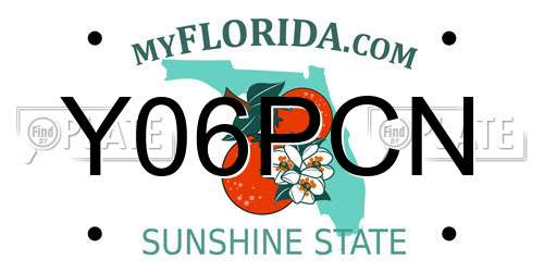 Y06PCN Florida License Plate