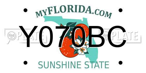 Y070BC Florida License Plate