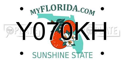 Y070KH Florida License Plate