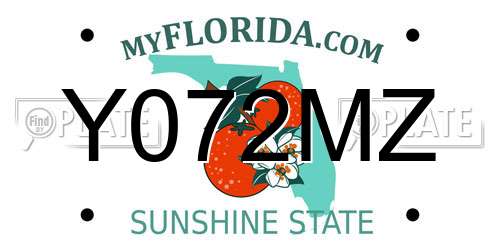 Y072MZ Florida License Plate