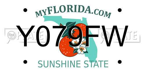 Y079FW Florida License Plate