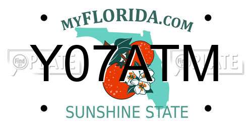 Y07ATM Florida License Plate