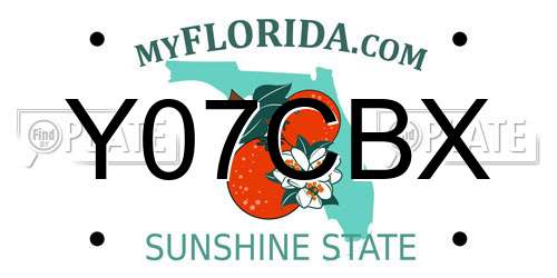 Y07CBX Florida License Plate