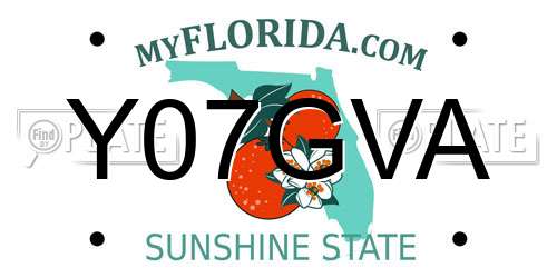 Y07GVA Florida License Plate