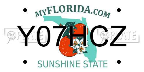 Y07HCZ Florida License Plate