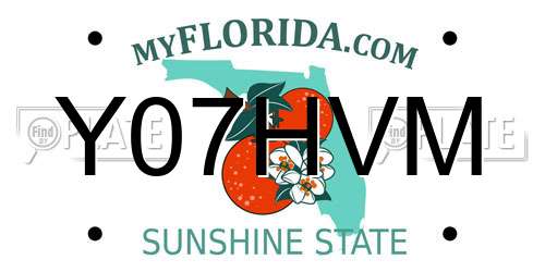 Y07HVM Florida License Plate