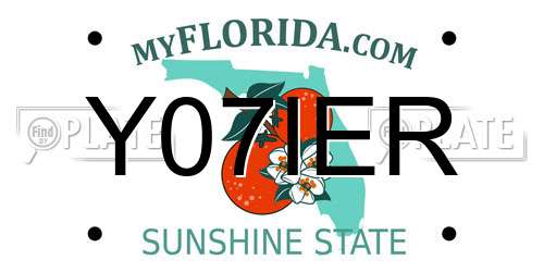 Y07IER Florida License Plate