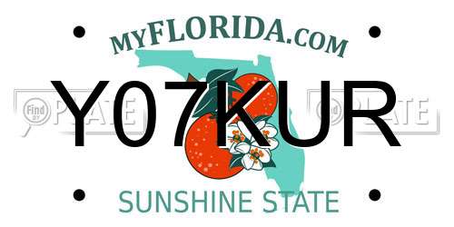 Y07KUR Florida License Plate