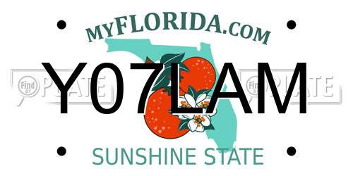 Y07LAM Florida License Plate