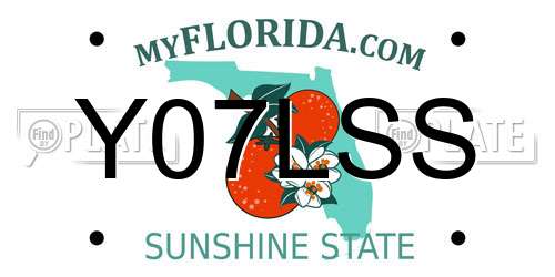 Y07LSS Florida License Plate