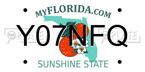 Y07NFQ Florida License Plate