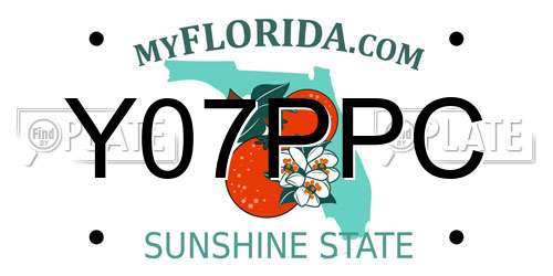 Y07PPC Florida License Plate