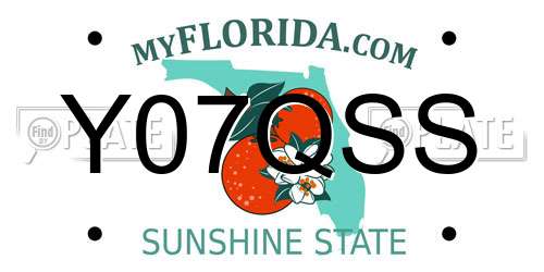Y07QSS Florida License Plate