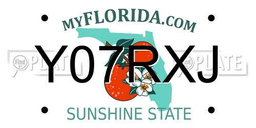 Y07RXJ Florida License Plate