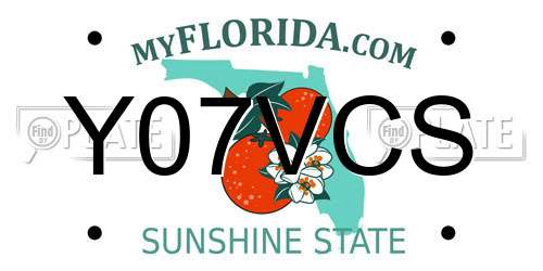 Y07VCS Florida License Plate