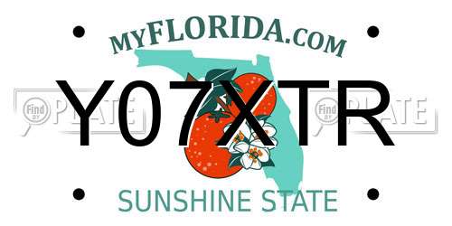 Y07XTR Florida License Plate