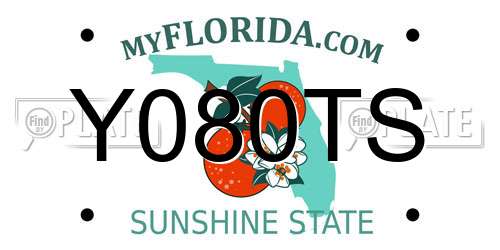 Y080TS Florida License Plate