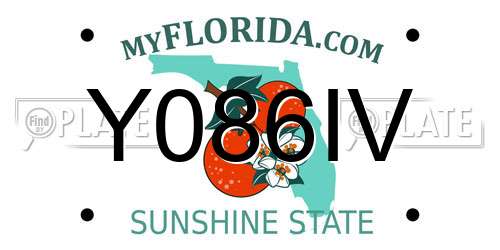 Y086IV Florida License Plate