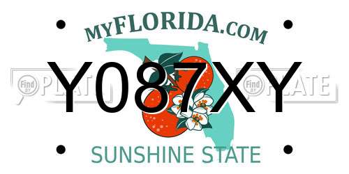 Y087XY Florida License Plate