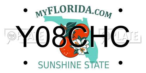 Y08CHC Florida License Plate
