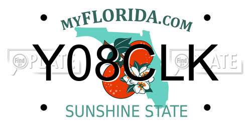 Y08CLK Florida License Plate