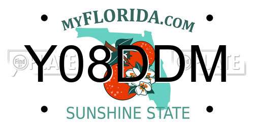 Y08DDM Florida License Plate