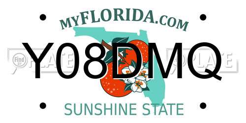 Y08DMQ Florida License Plate