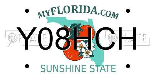 Y08HCH Florida License Plate