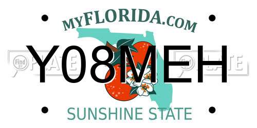 Y08MEH Florida License Plate