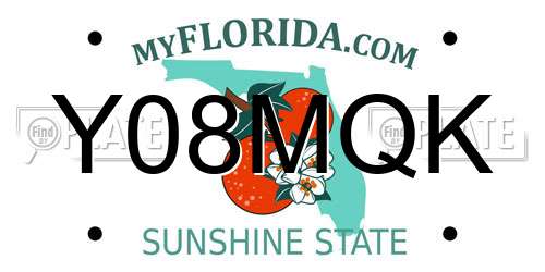Y08MQK Florida License Plate