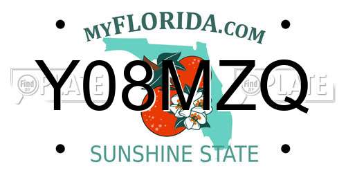 Y08MZQ Florida License Plate