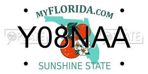 Y08NAA Florida License Plate