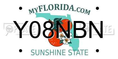 Y08NBN Florida License Plate