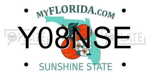 Y08NSE Florida License Plate