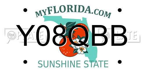 Y08QBB Florida License Plate