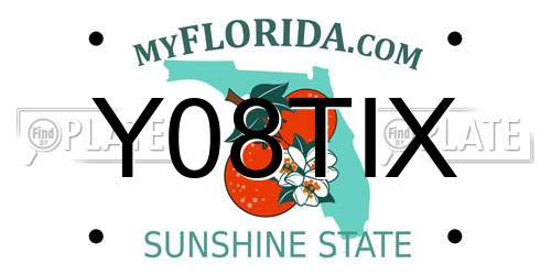 Y08TIX Florida License Plate