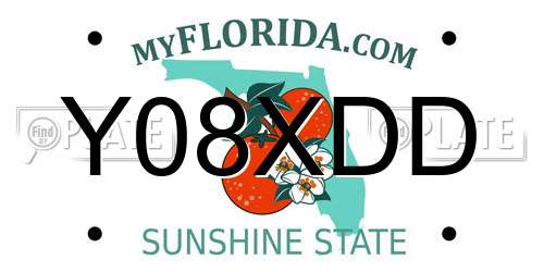 Y08XDD Florida License Plate