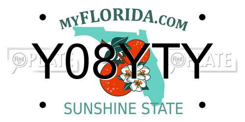 Y08YTY Florida License Plate