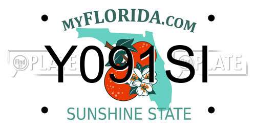 Y091SI Florida License Plate