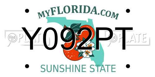 Y092PT Florida License Plate