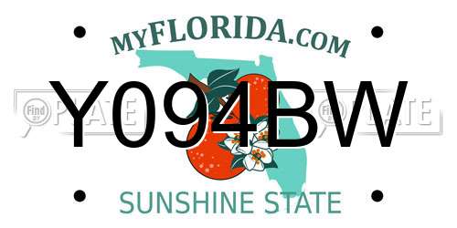 Y094BW Florida License Plate