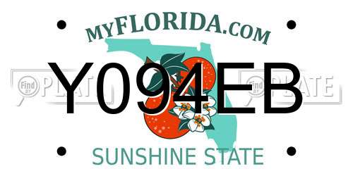Y094EB Florida License Plate