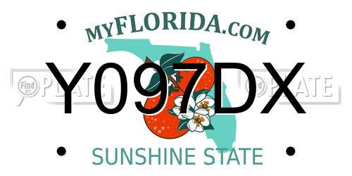 Y097DX Florida License Plate