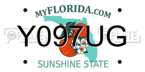 Y097UG Florida License Plate