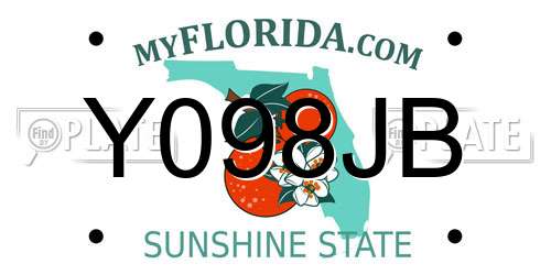Y098JB Florida License Plate