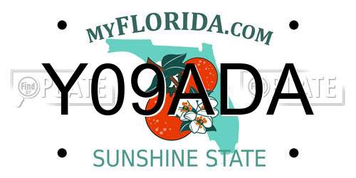 Y09ADA Florida License Plate