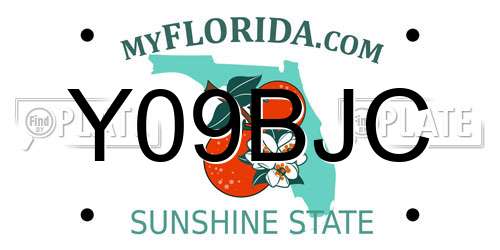 Y09BJC Florida License Plate