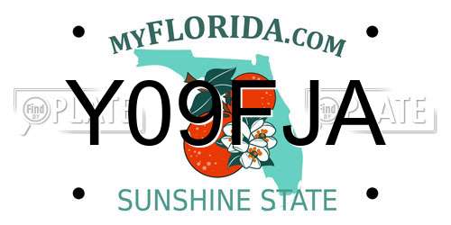 Y09FJA Florida License Plate