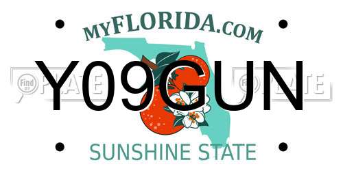 Y09GUN Florida License Plate