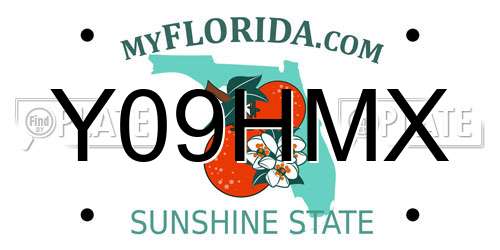 Y09HMX Florida License Plate